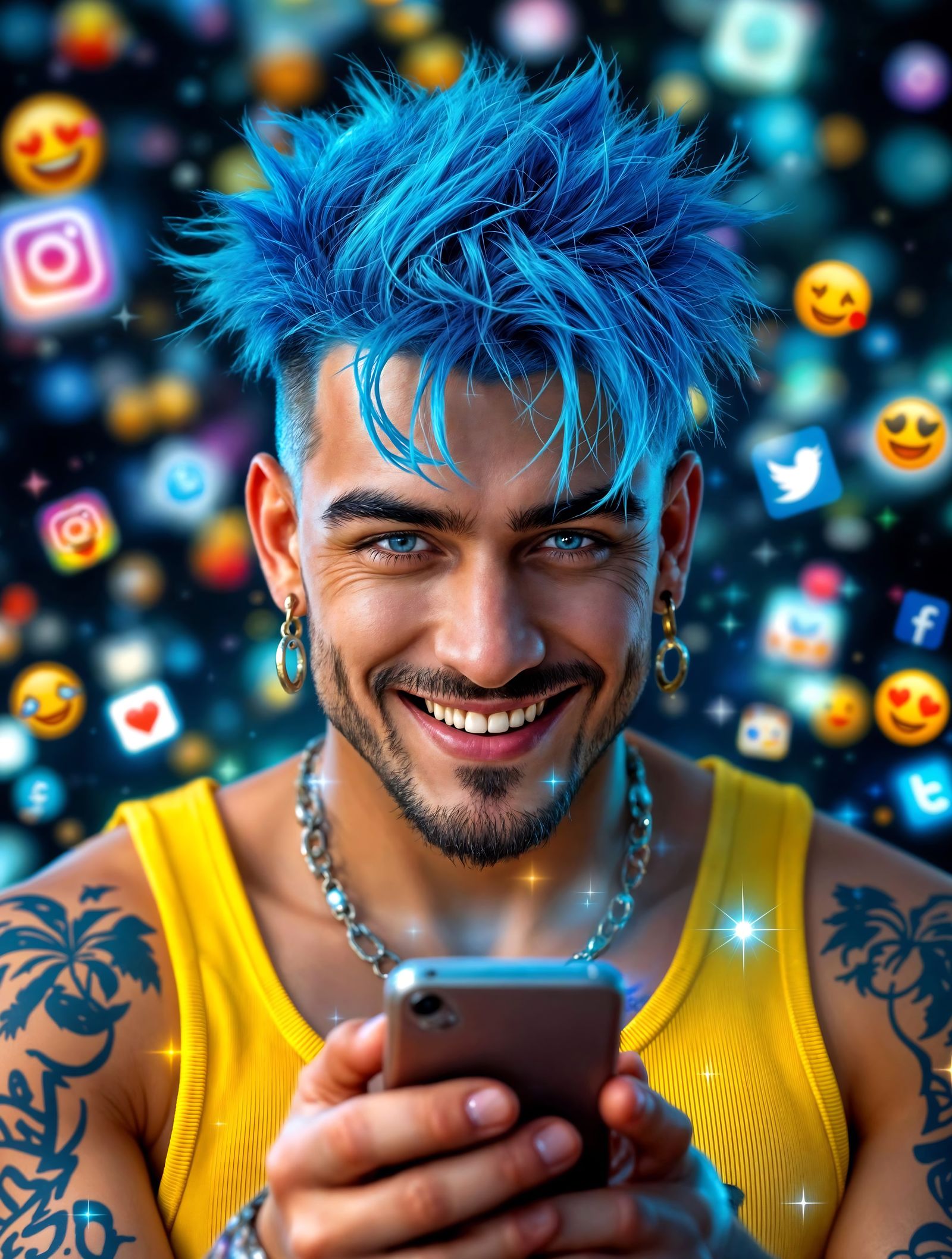 Photorealistic Portrait of a Gay Social Media Influencer