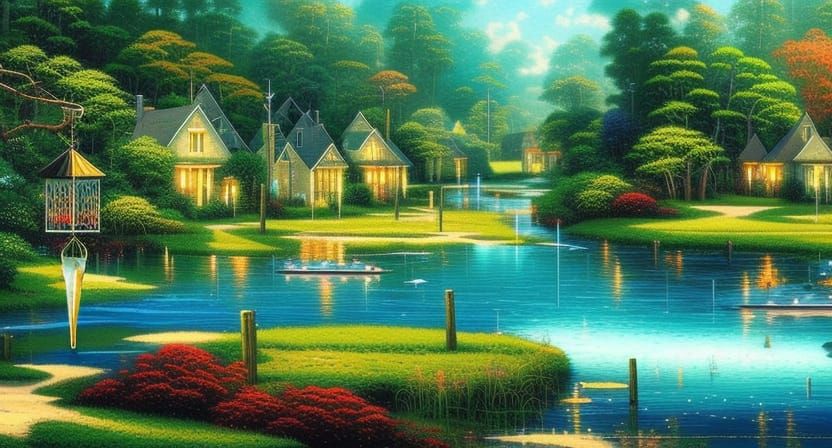 Underwater Wind Chimes in Savannah Bayou: Cel-Shaded