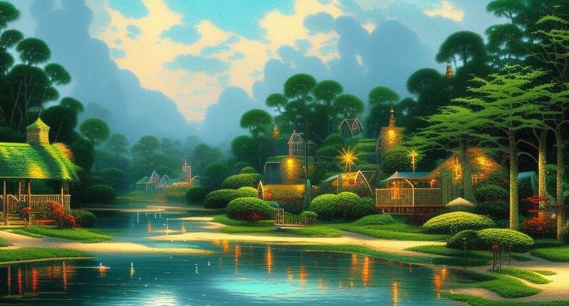 Underwater Wind Chimes in Georgia Bayou, Cel-Shaded