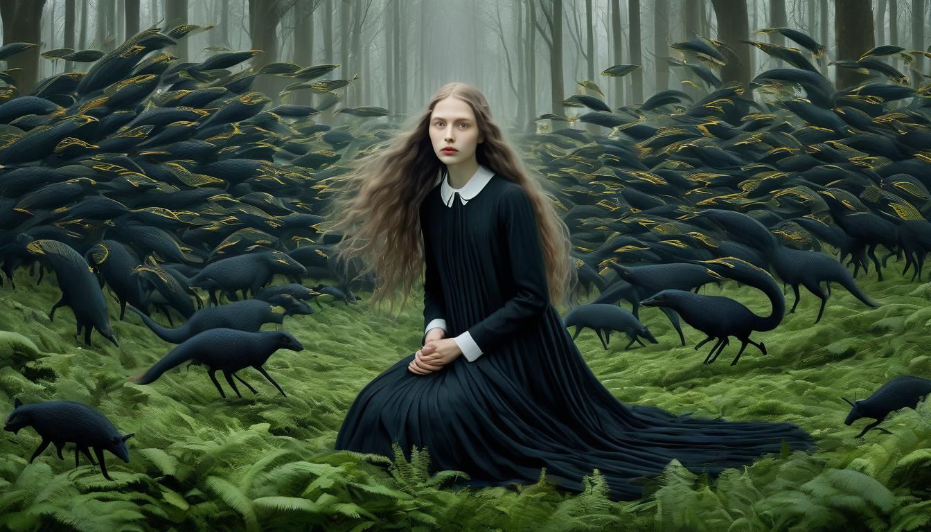 Surreal Collage of Mythical Creatures in Digital Art