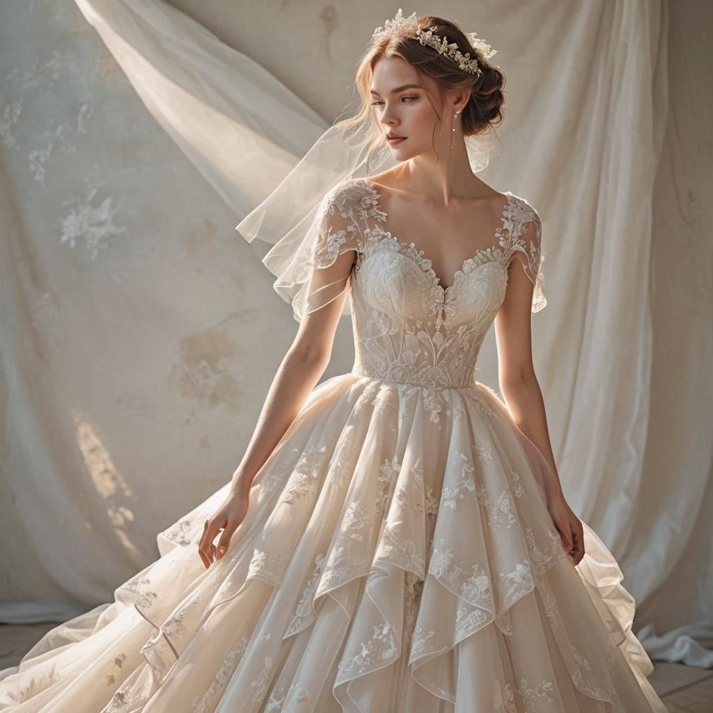 Wedding Dress with Sweetheart Neckline in Sunlight