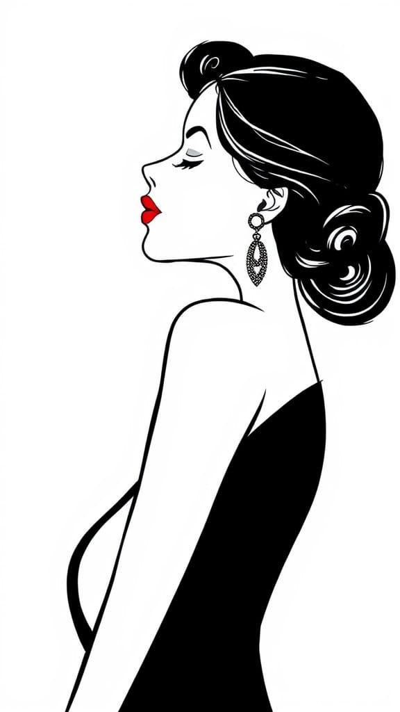 Lady of the Evening in Bold Calligraphy Style