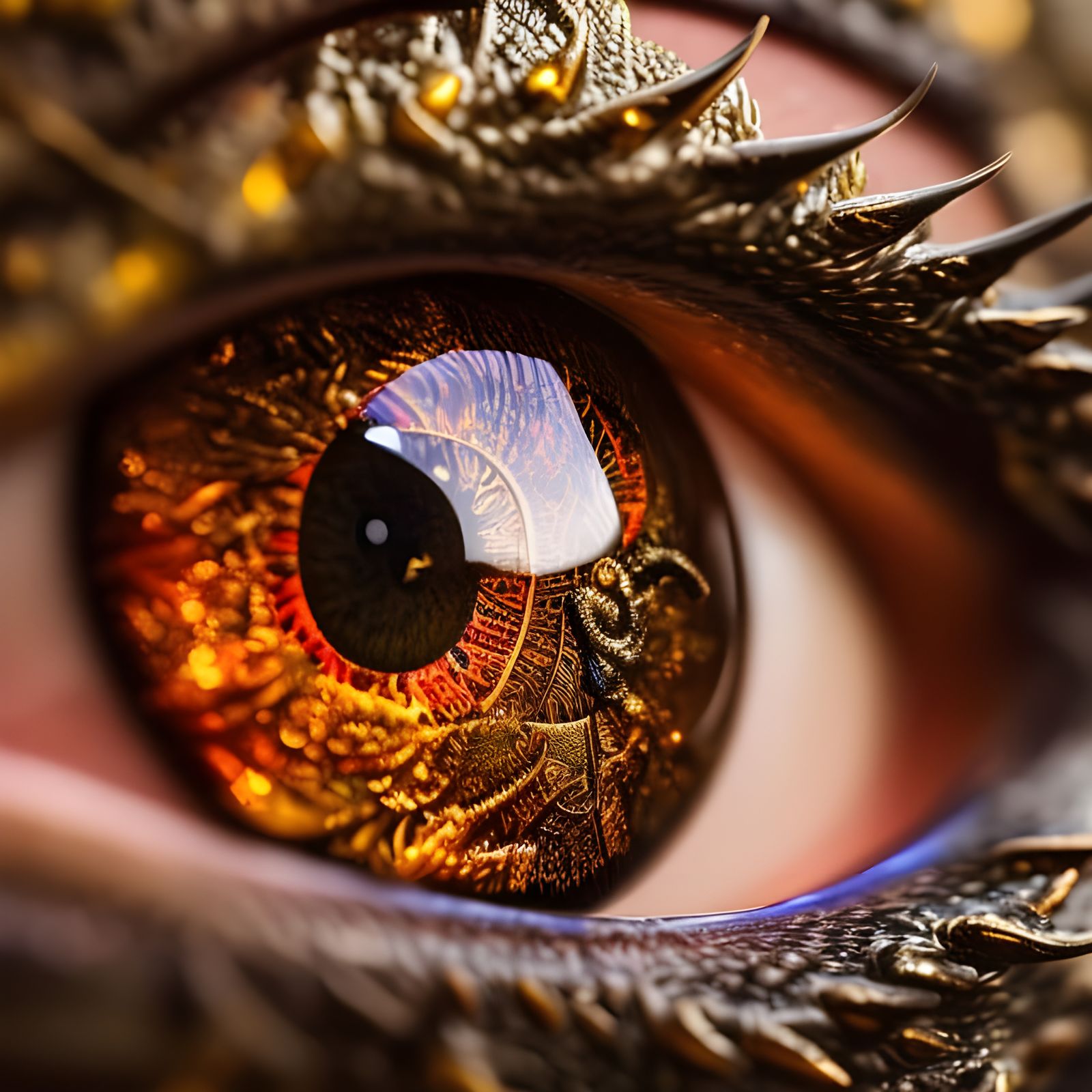 Detailed Dragon Eye in Photorealistic Style