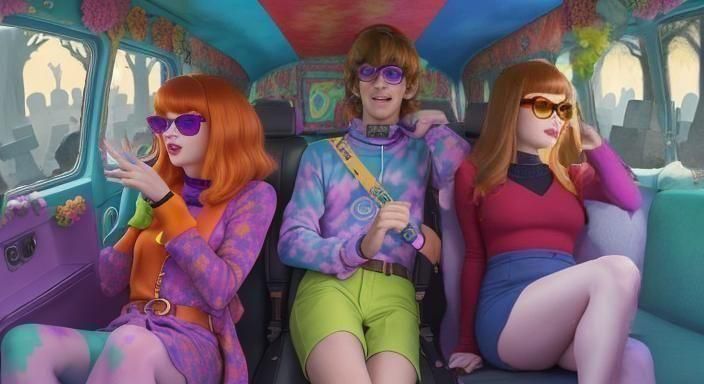 Scooby-Doo Crew Investigating The Graveyard