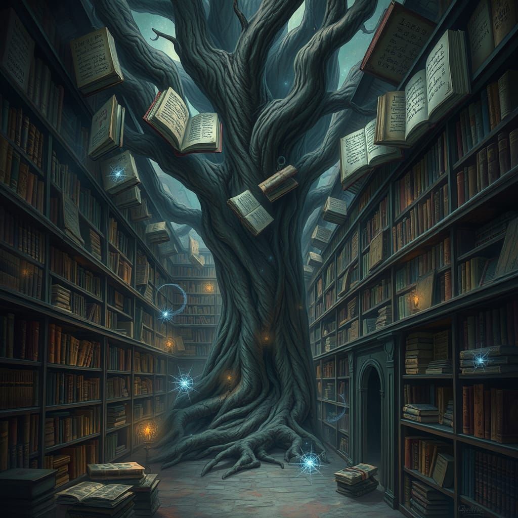 Enchanted Library in Giant Tree Home