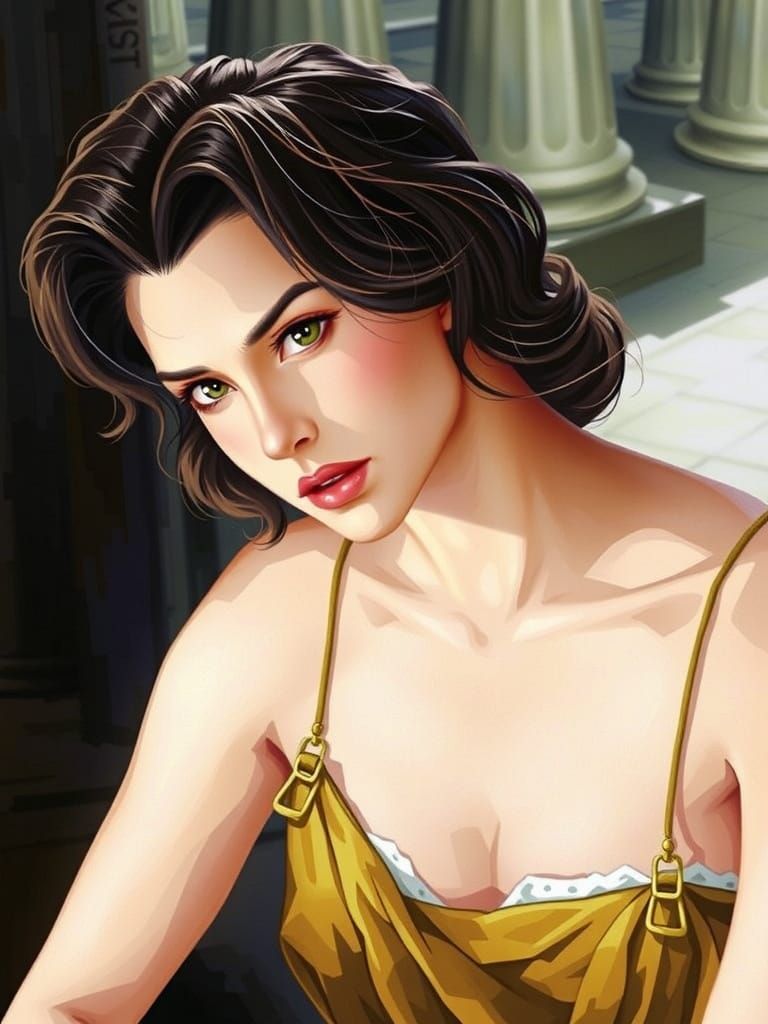 Ancient Greek Woman in Anime Style