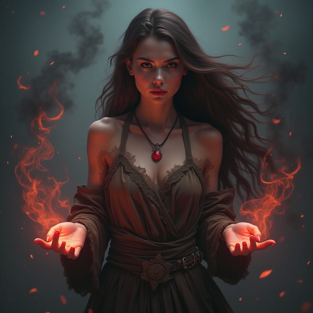 Enchanting Woman Unleashes Mystic Energy in Photorealistic F...