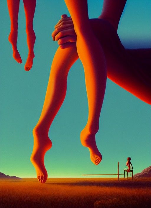 Surreal Toes: A Retrowave Dye-Transfer Image