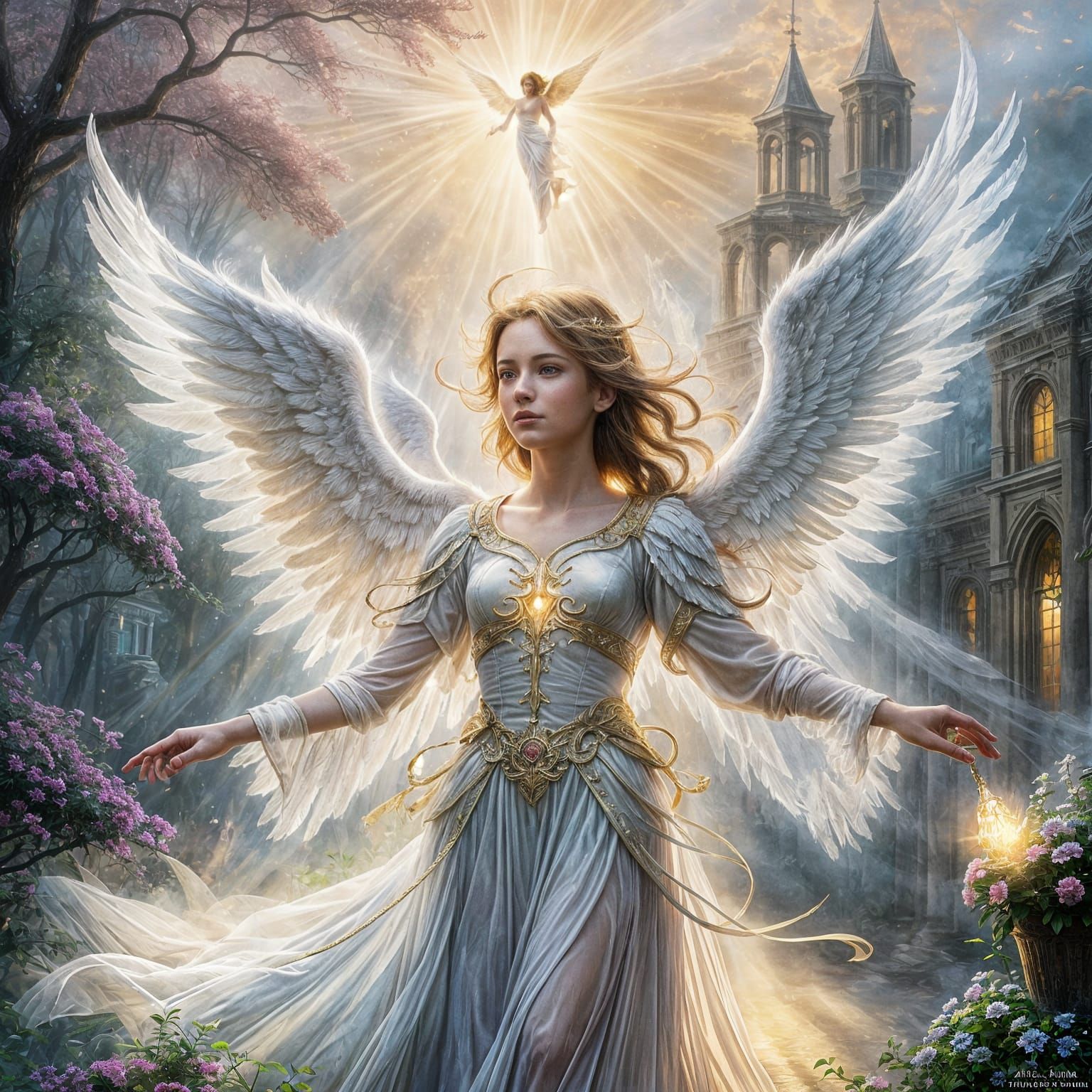 Radiant Seraph Angel in Ethereal Light