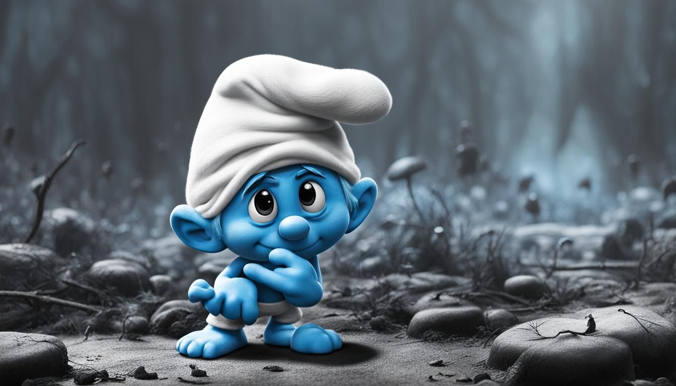 Simple Smurf Cartoon Illustration