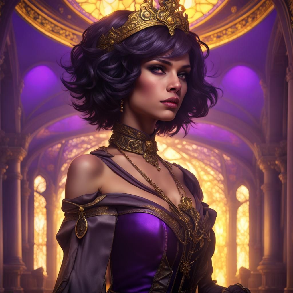 Elegant Female Prince in Dark Fantasy Style