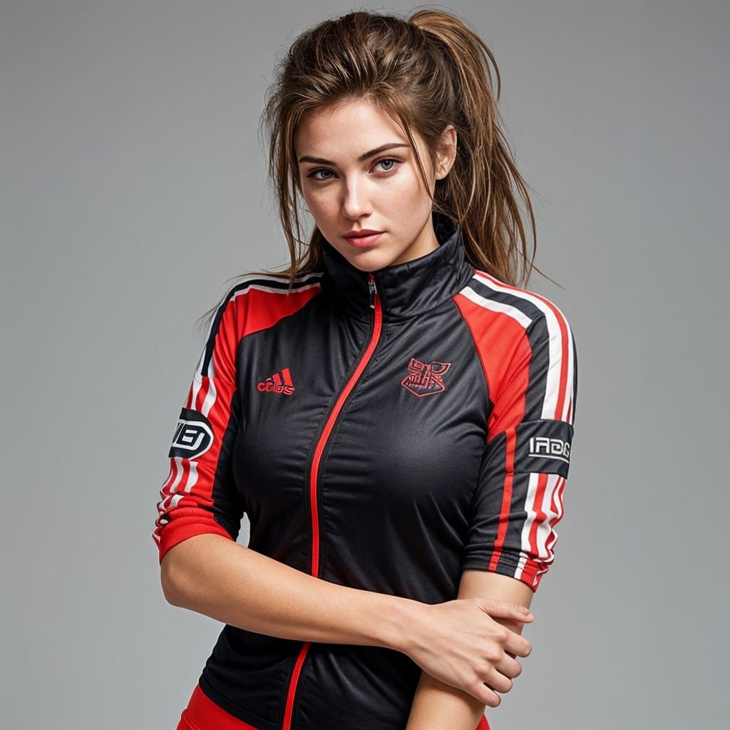 Modern Sporty Woman in Athleisure Wear