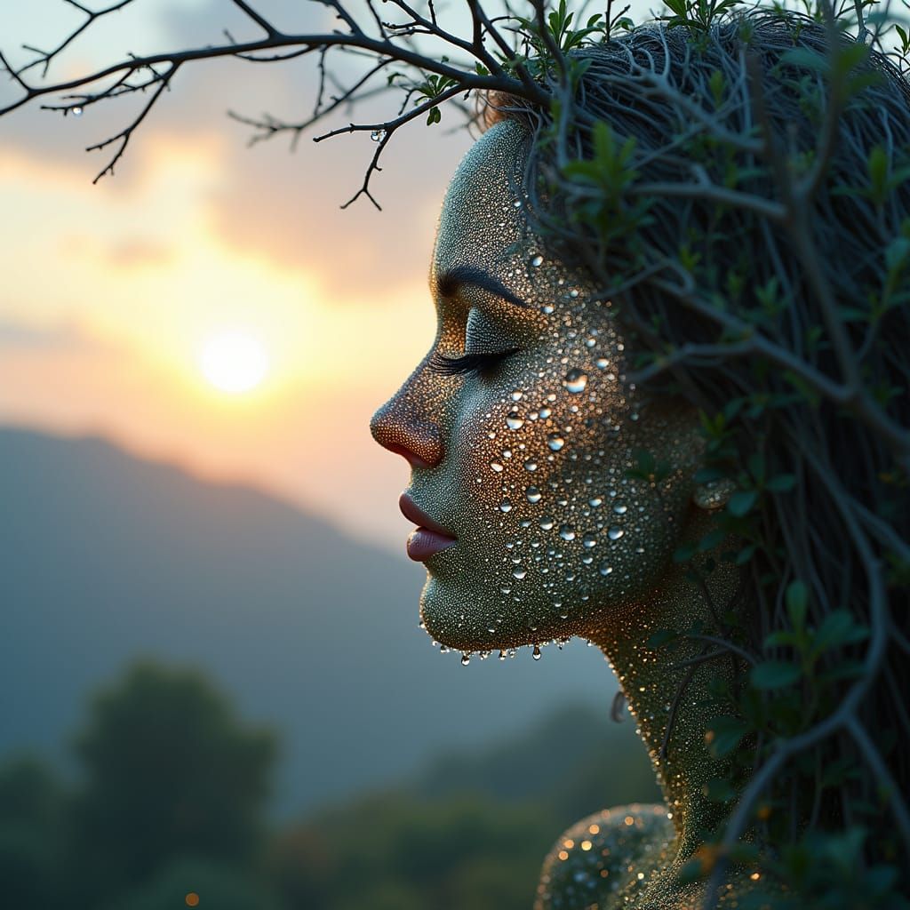 Whimsical Morning Goddess in Nature