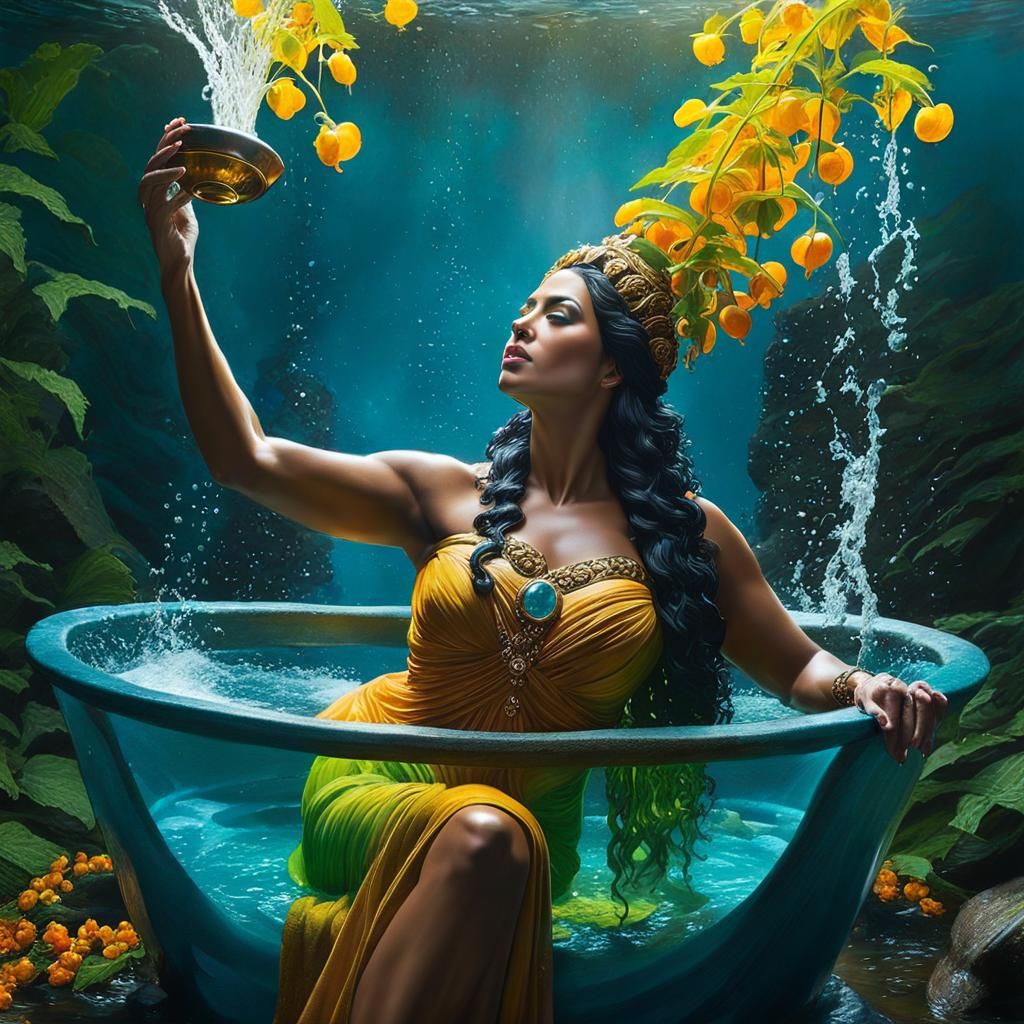 Roman Women Bathing Zeus: Hyperrealistic Digital Art