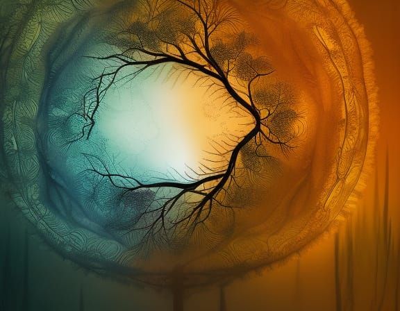 Winged Shadows in Warped Sunset Perspective