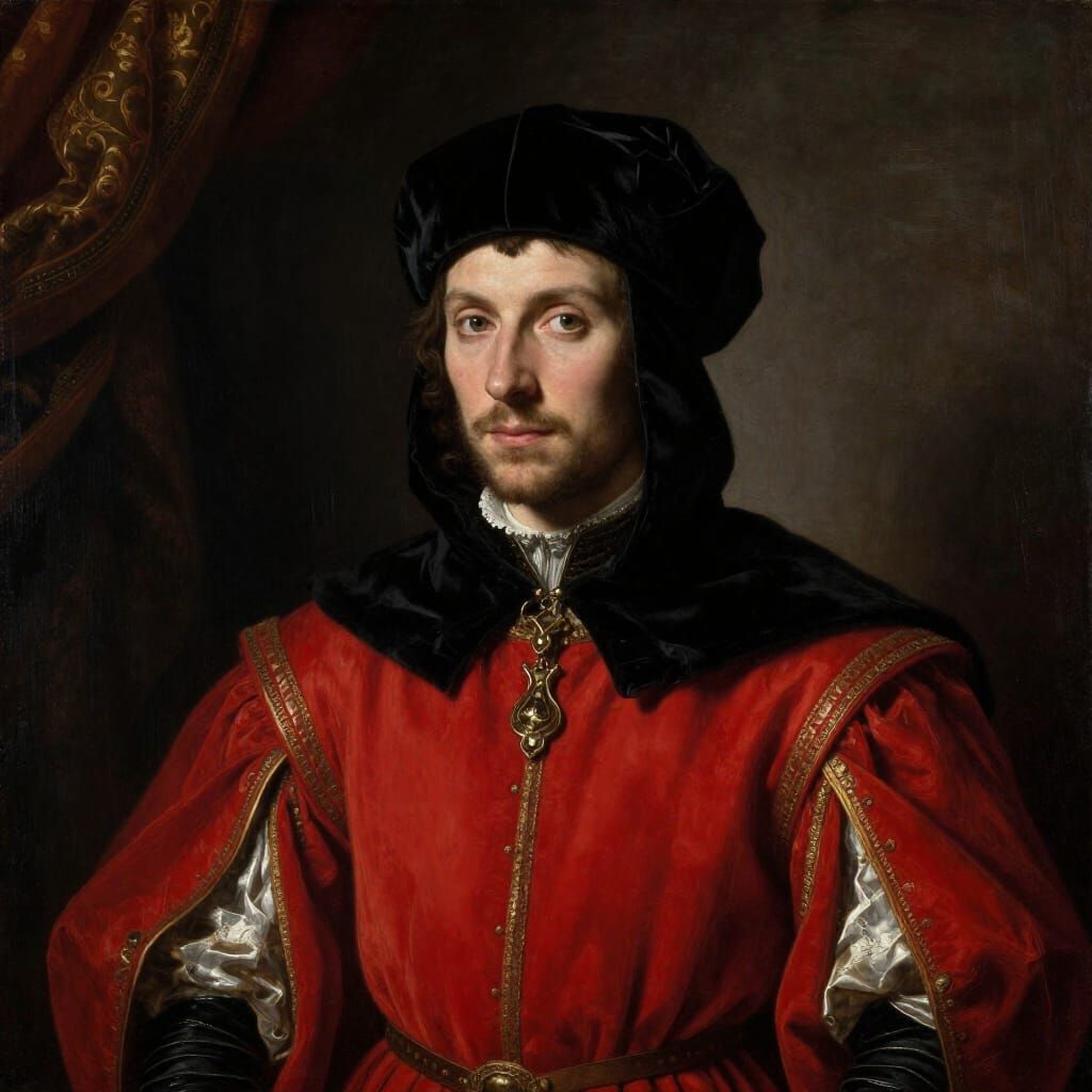 Medieval Lord in Oil Painting Style