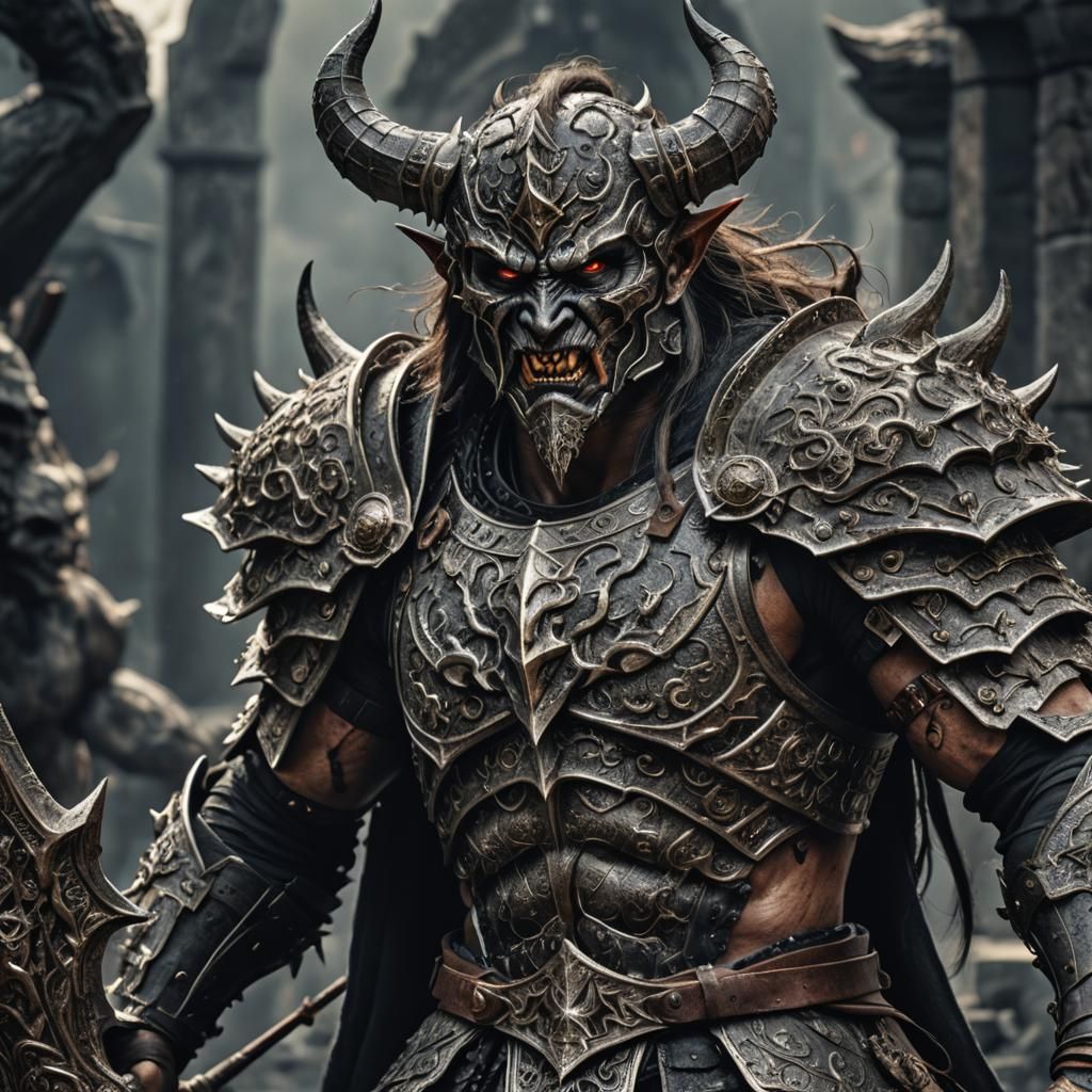 Hyperrealistic Demon Warrior in HDR
