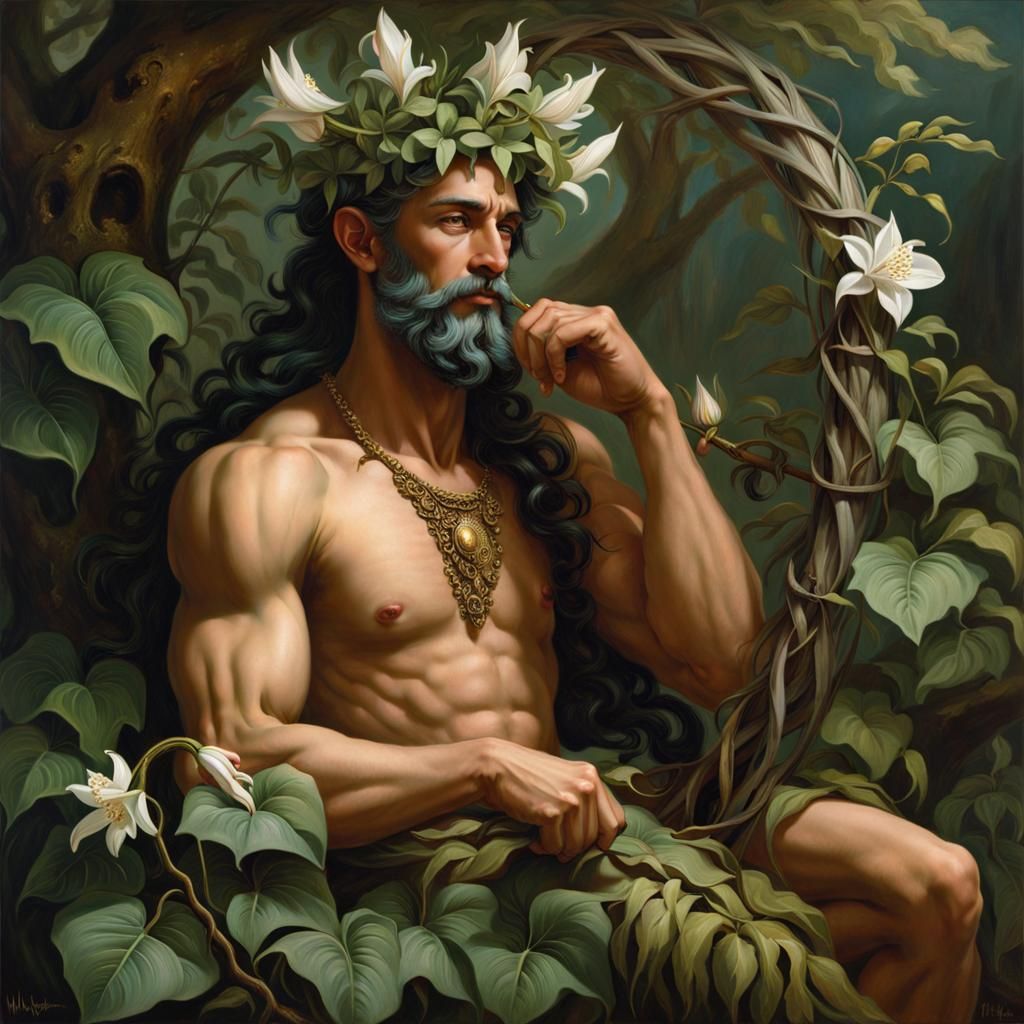 Satyr in Slumber: A Watercolor Impressionist Masterpiece