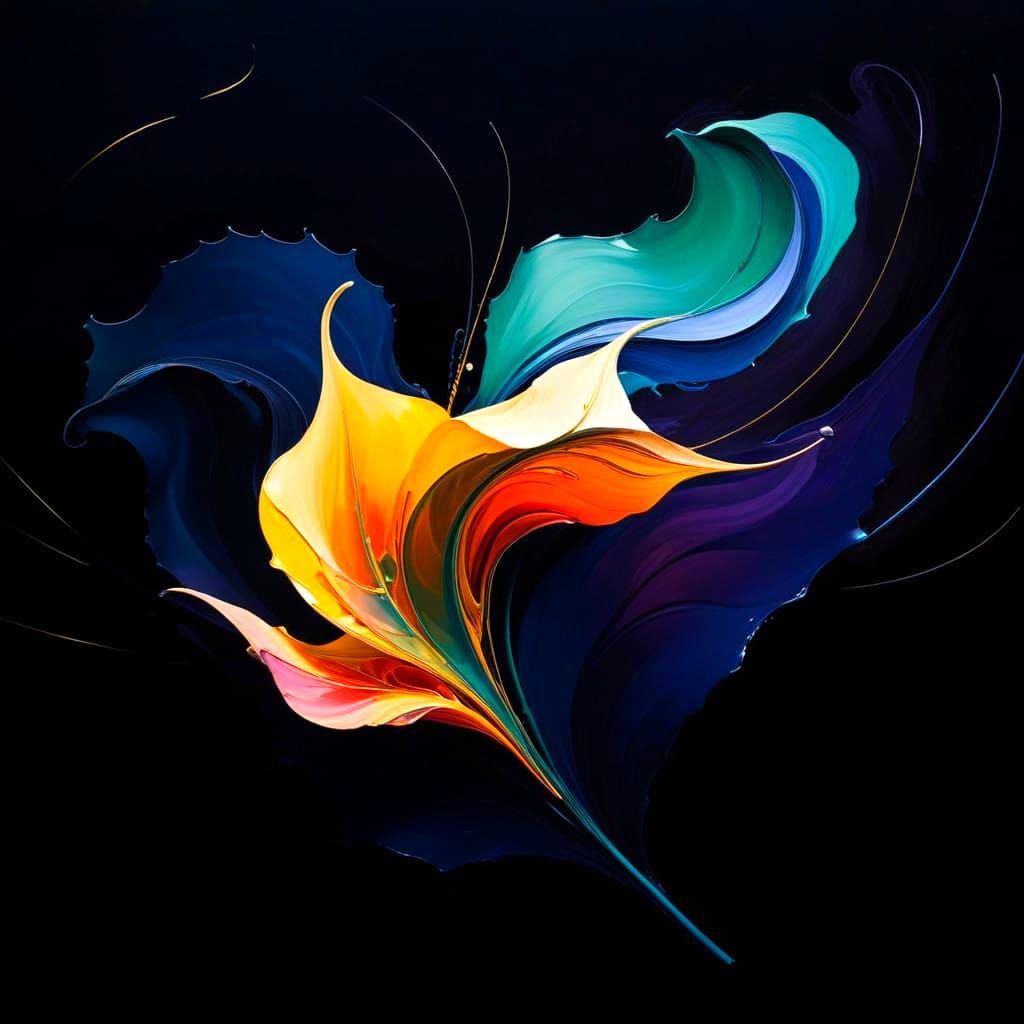 Ethereal Cosmic Leaf in Vibrant Colors