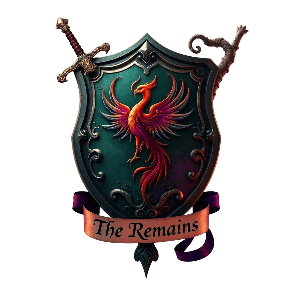 Phoenix Shield with Sword and Staff