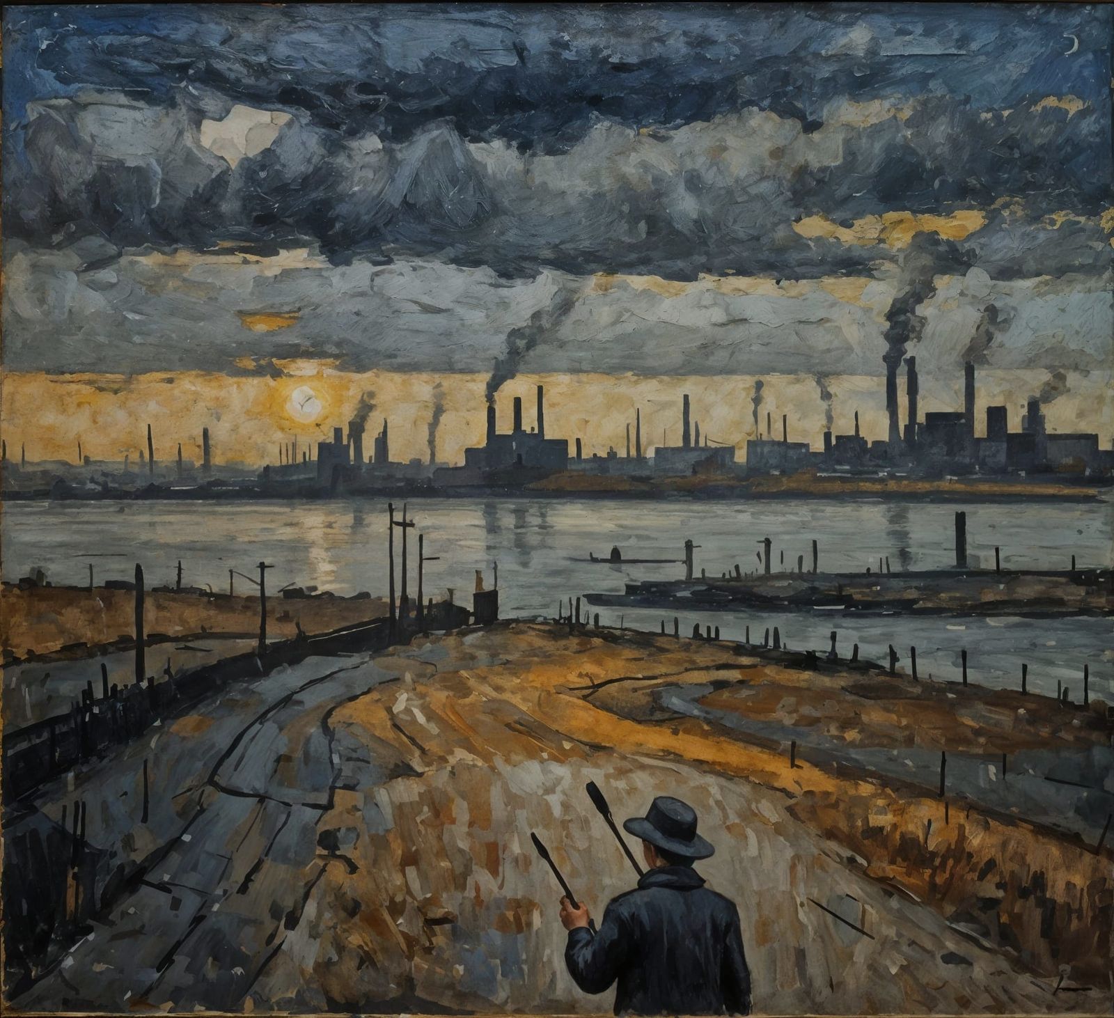 Naive Art Portrait in Primitivism Style