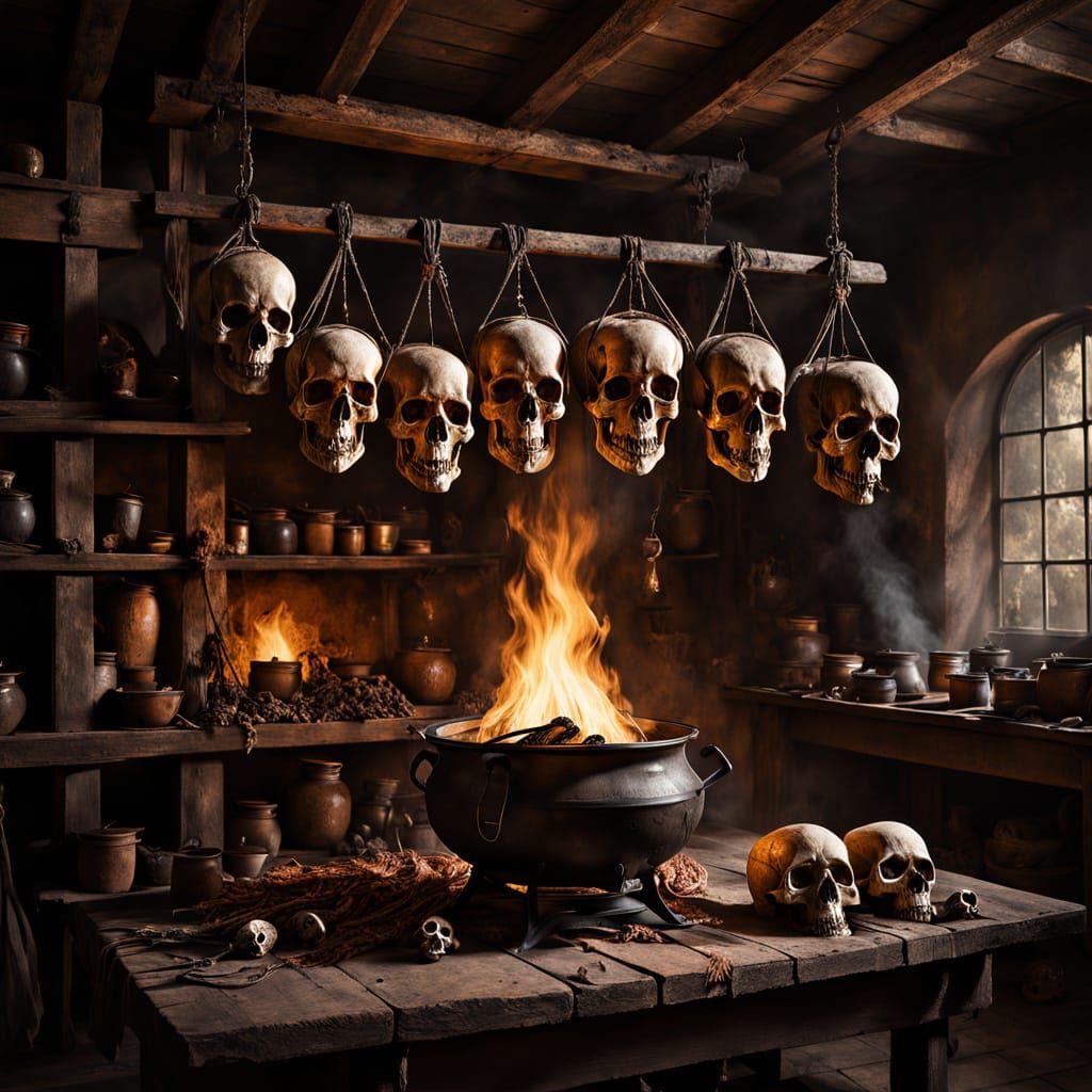 Witch in a Baroque Oil Painting