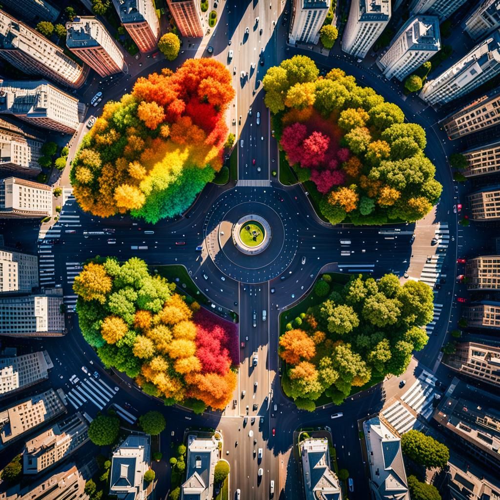 Rainbow Arc de Triomphe: Hyperrealistic Drone Photography