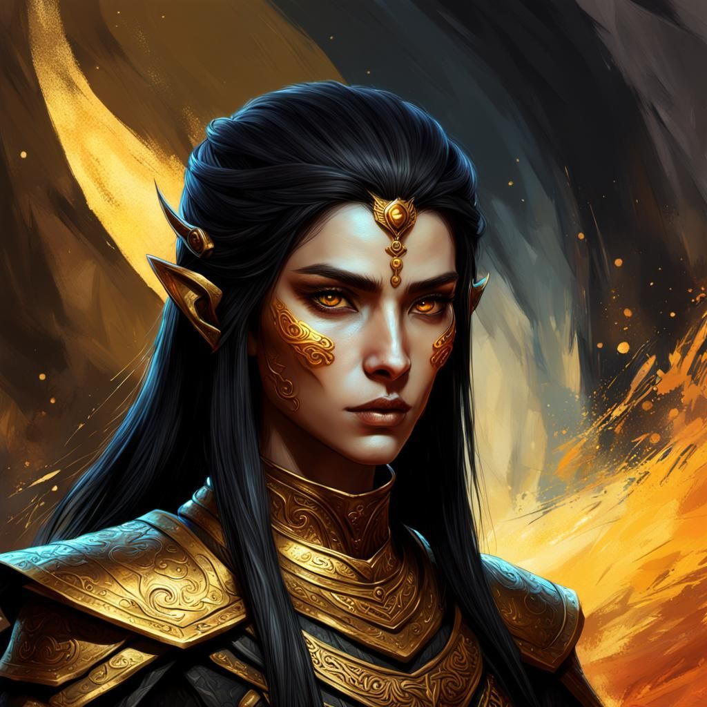 Detailed Dunmer Female Portrait in Hyperrealistic Style