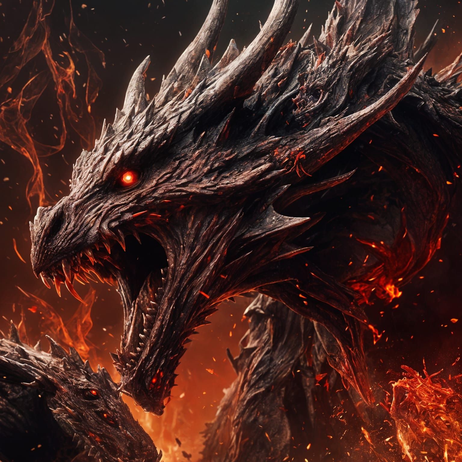 Violent Dragon Battle with Blood Splatter