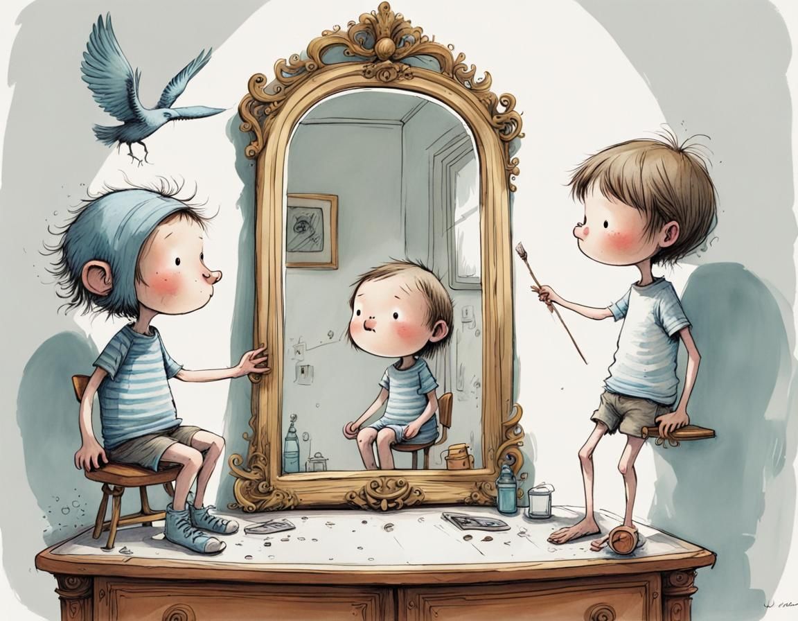 Surreal Characters in a Whimsical Illustration