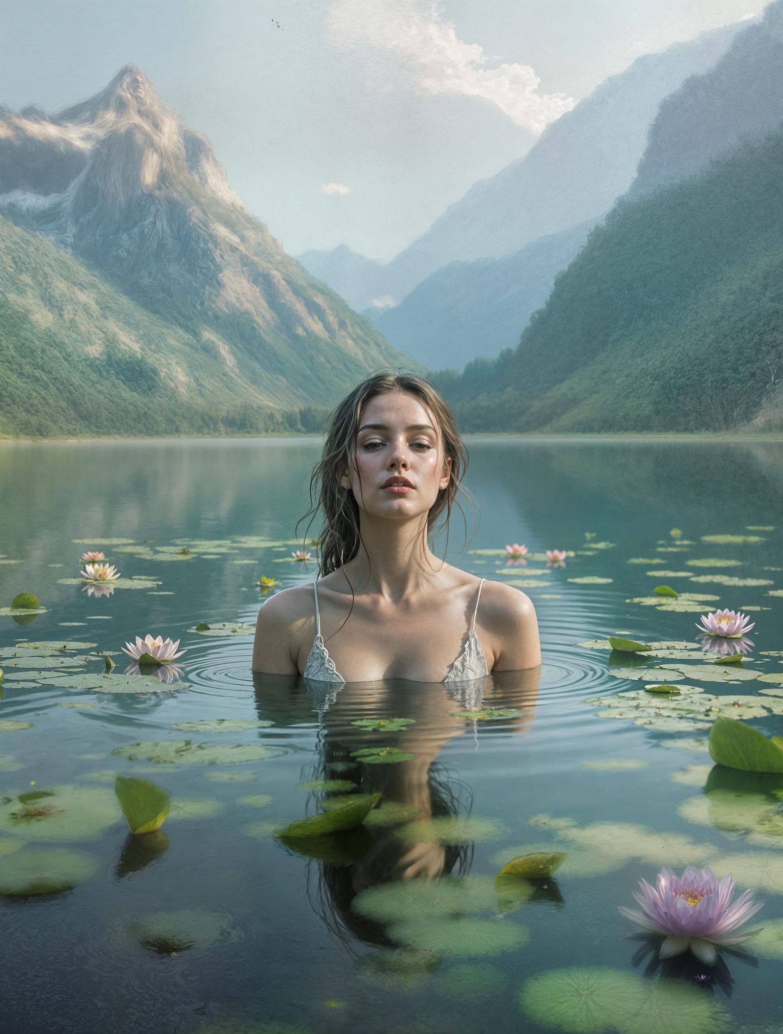 Lady of the Lake: Enchanting Portrait in Pre-Raphaelite Styl...