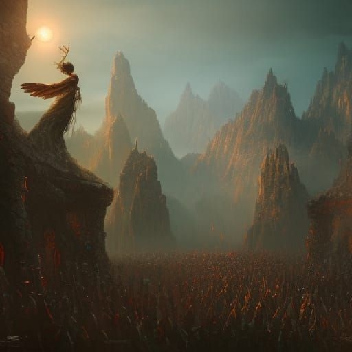Poignant Farewell: Detailed Matte Painting in Deep Color