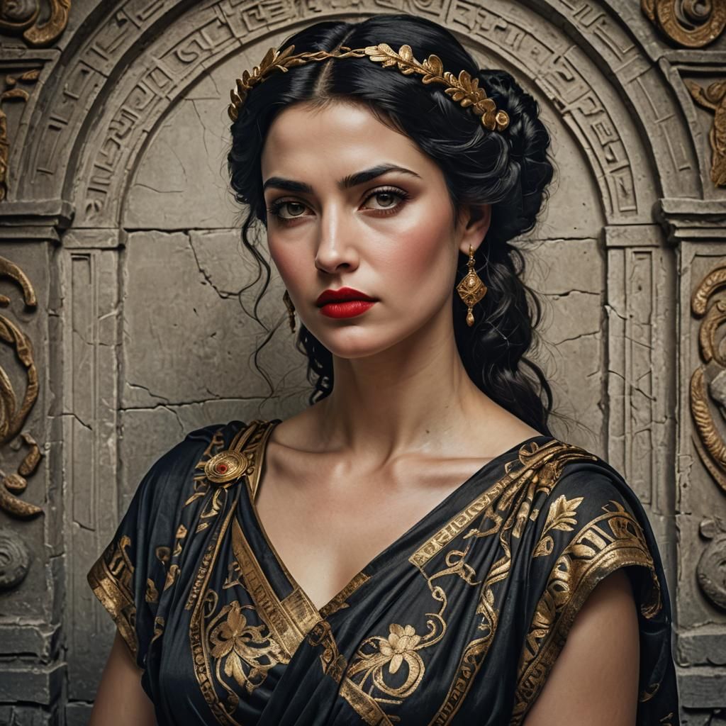 Hyperrealistic Portrait of a Greek Woman