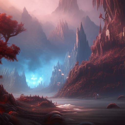 Fantastical Other Side in Detailed Matte Painting