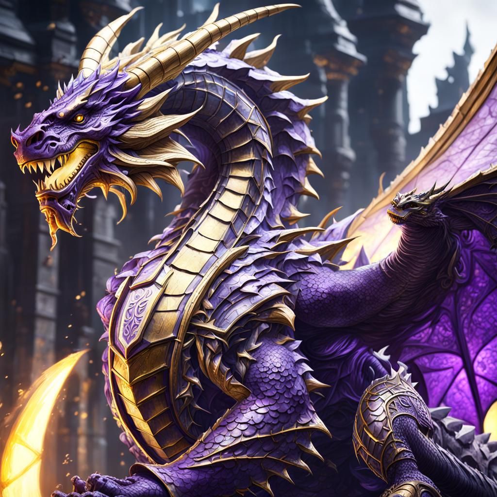 Spectacular Energy Dragon in Dark Fantasy Style