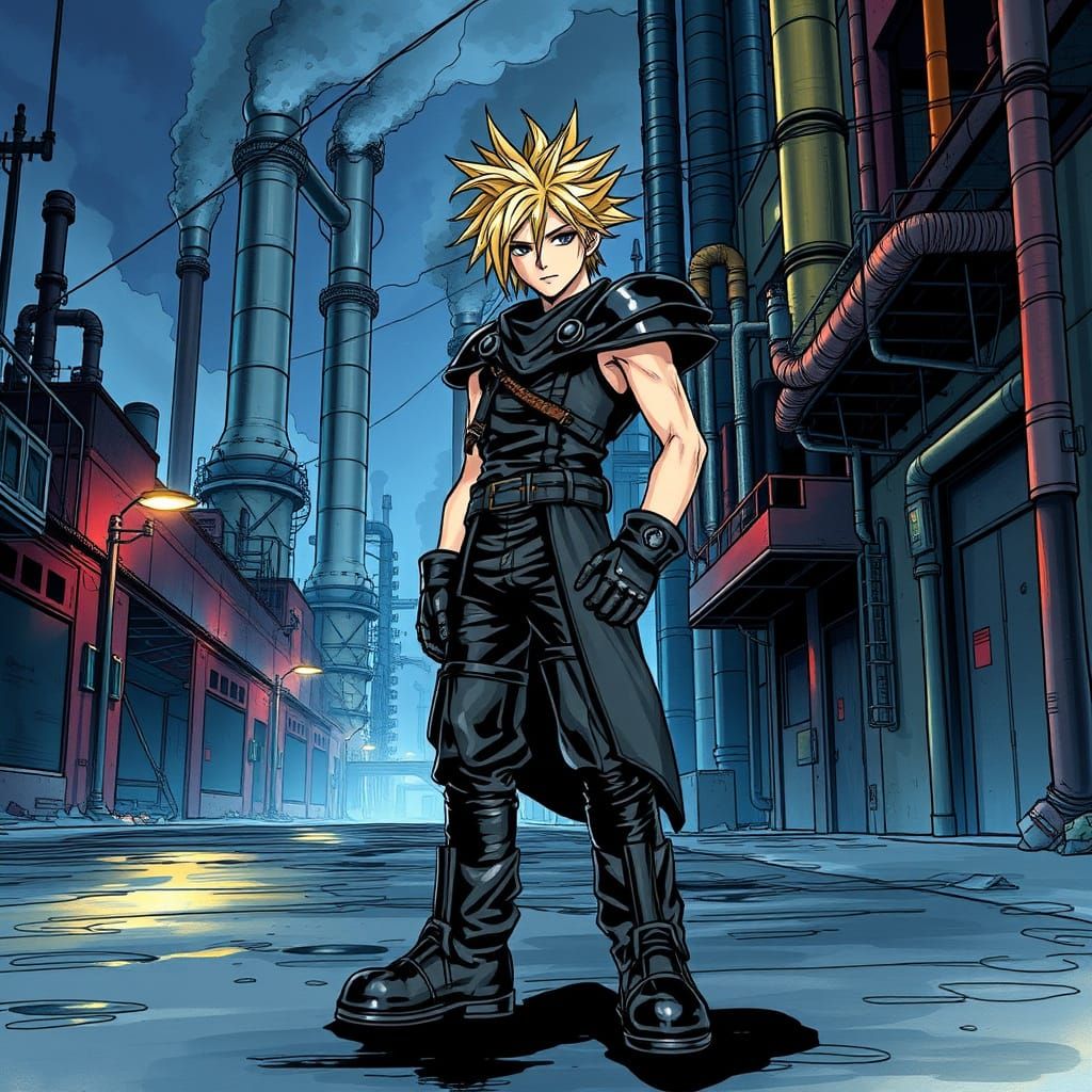 Heroic Cloud Strife Stands Tall in Gritty Midgar