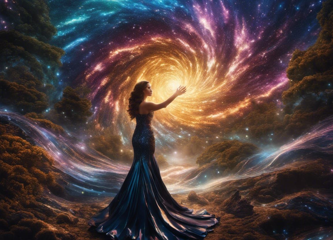 Iridescent Glitter Storm Fantasy Landscape