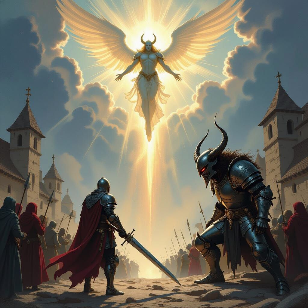 Knight, Demon, and God in Baroque Style