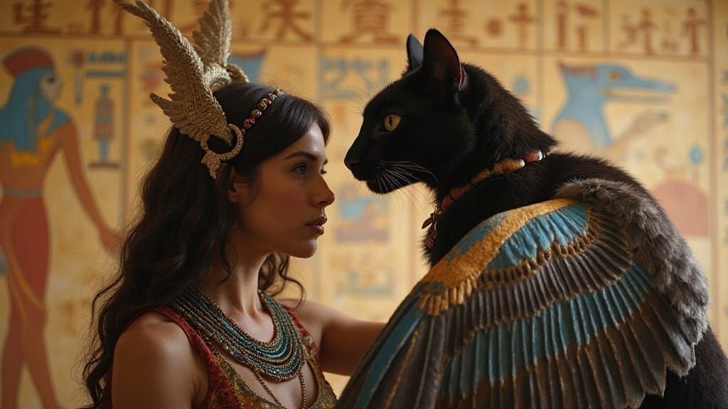 Ptolemaic Goddess Hecate and Isis with Polecat