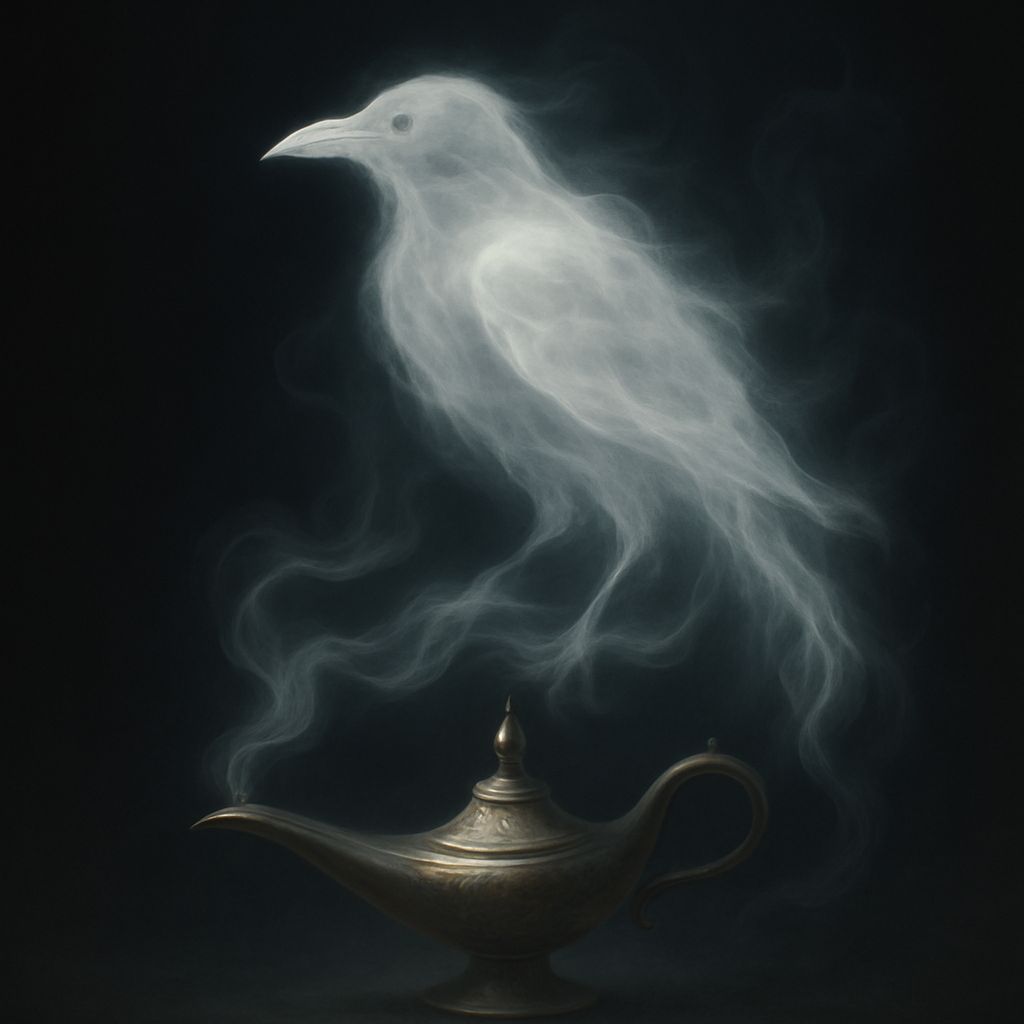 Ethereal Smoke Art of a Ghostly Crow