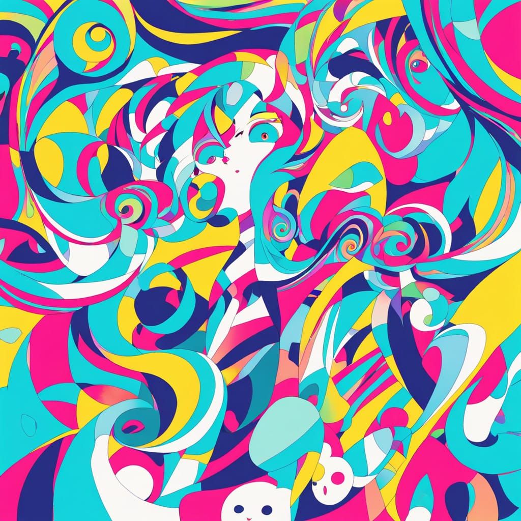 Singer Hatsune Miku Dances in Anime Fanart Style