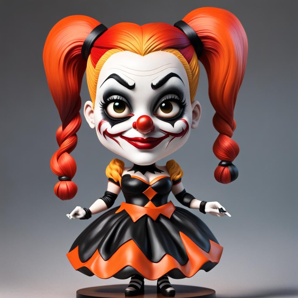 Harley Quinn as a bobblehead (orange dress)