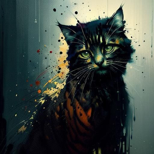 Kitten as Textured Speedpaint Fine Art