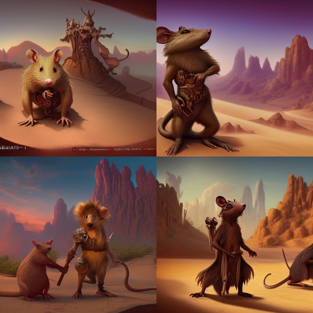 Ratkin Mercenary in Desert World: Fantasy Concept Art