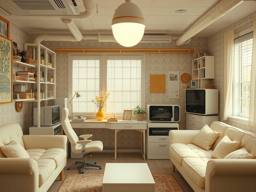 Ethereal Landscape in Warmly Lit Retro Style