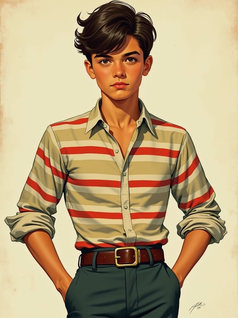 1940s Retro Boy with Charisma and Confidence