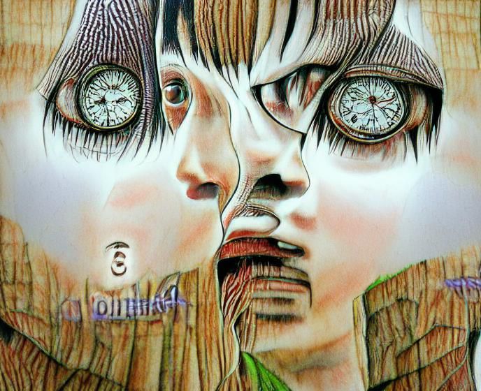 Anime Patience: Detailed Ink Storybook Illustration