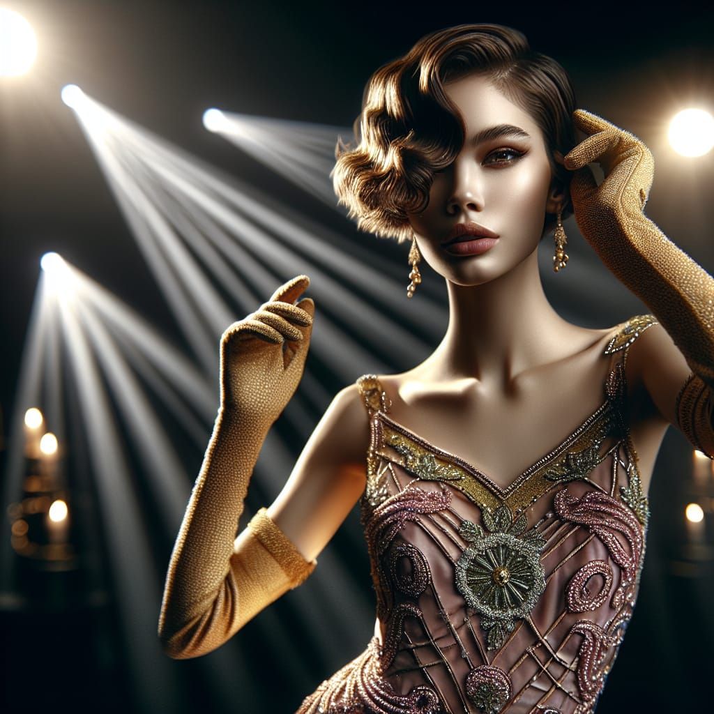 Flapper Dancing in a Speakeasy, 1920s Style