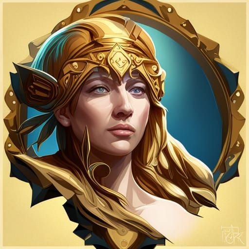 Ethereal Heroic Portrait in Triadic Colors