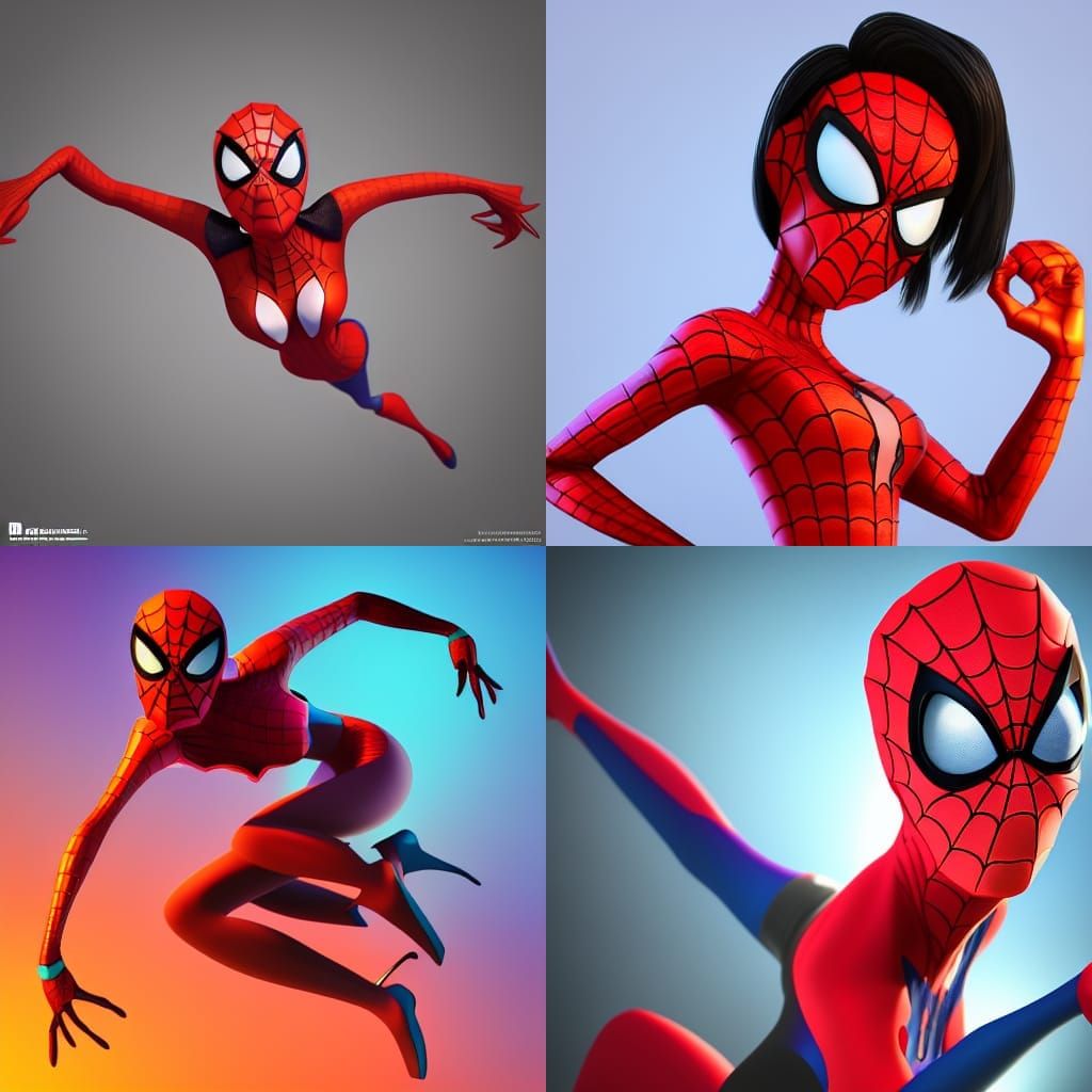 Spider Woman: Pixar-Style 3D Digital Art